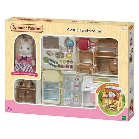 Sylvanian Families Čokoládový zajačik mama s klasickou súpravou nábytku - KP HRAČKA