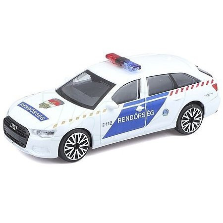 Bburago Audi A6 maďarské policajné auto so sirénou 1:43 - KP HRAČKA