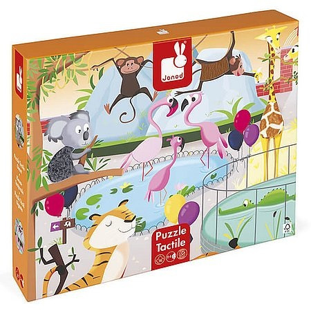 Janod Deň v zoo hmatové puzzle 20 ks - KP HRAČKA